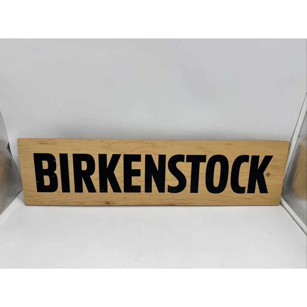Birkenstock Display Shoes Wooden Name Brand Sign Shoe Store Advertising 29.5